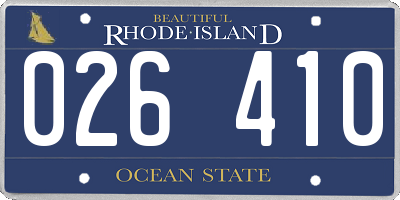 RI license plate 026410