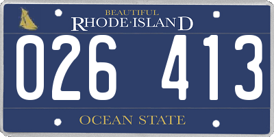 RI license plate 026413