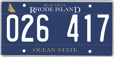 RI license plate 026417