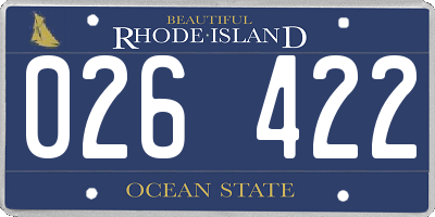 RI license plate 026422