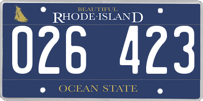 RI license plate 026423