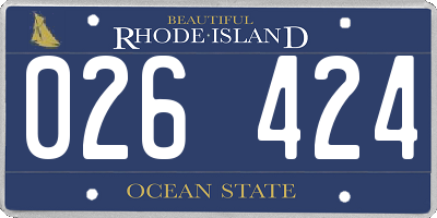 RI license plate 026424