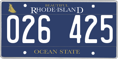 RI license plate 026425