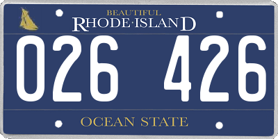 RI license plate 026426
