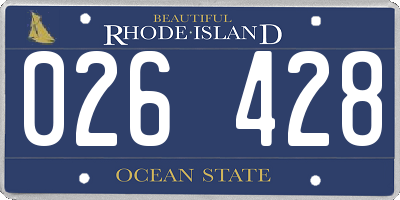 RI license plate 026428