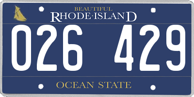 RI license plate 026429