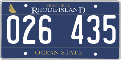 RI license plate 026435