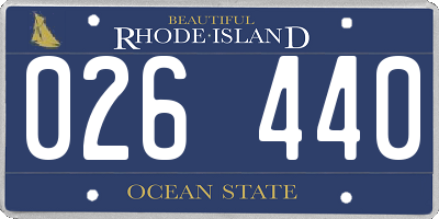 RI license plate 026440