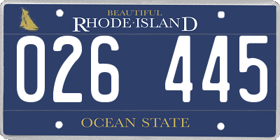 RI license plate 026445