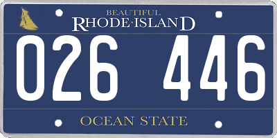 RI license plate 026446