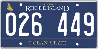 RI license plate 026449