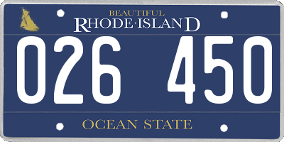 RI license plate 026450