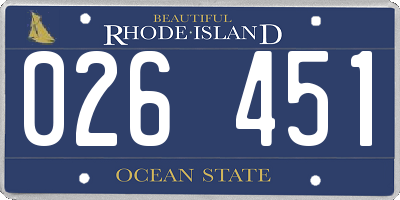 RI license plate 026451