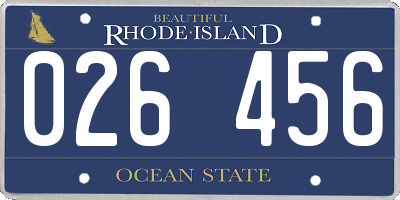 RI license plate 026456