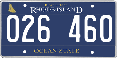 RI license plate 026460