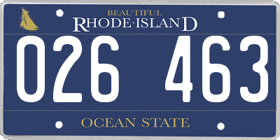 RI license plate 026463