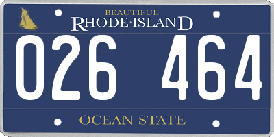 RI license plate 026464