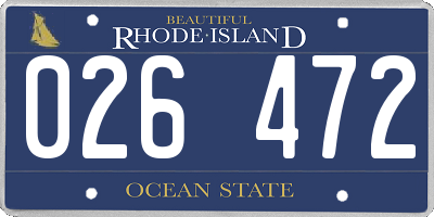 RI license plate 026472