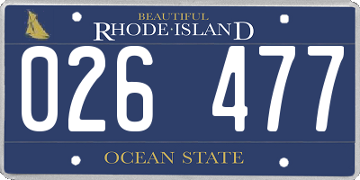 RI license plate 026477
