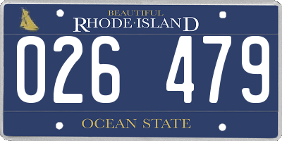 RI license plate 026479