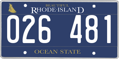RI license plate 026481