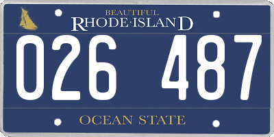 RI license plate 026487