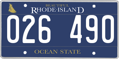 RI license plate 026490