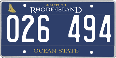 RI license plate 026494