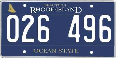RI license plate 026496