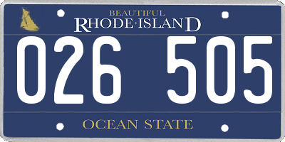 RI license plate 026505