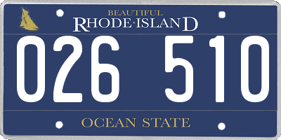 RI license plate 026510