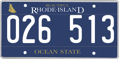 RI license plate 026513