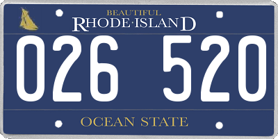 RI license plate 026520