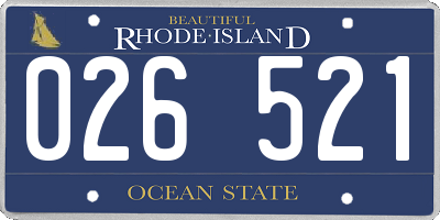 RI license plate 026521
