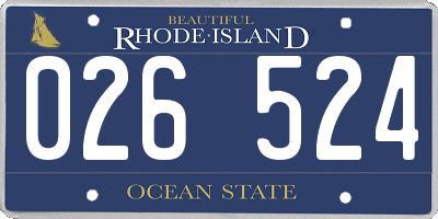 RI license plate 026524