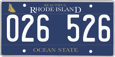 RI license plate 026526