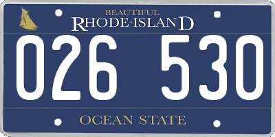 RI license plate 026530