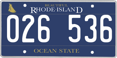 RI license plate 026536