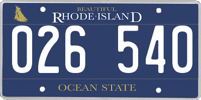 RI license plate 026540