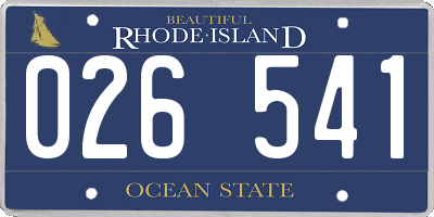 RI license plate 026541