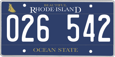 RI license plate 026542