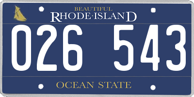 RI license plate 026543