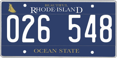 RI license plate 026548