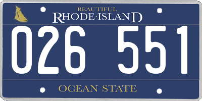 RI license plate 026551