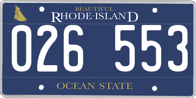 RI license plate 026553