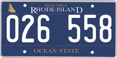 RI license plate 026558