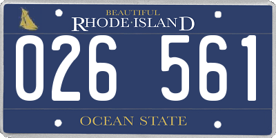 RI license plate 026561