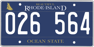 RI license plate 026564
