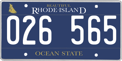 RI license plate 026565