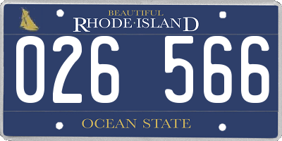 RI license plate 026566